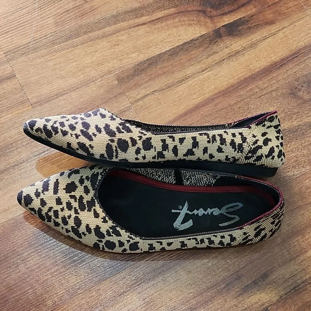Seven7 Leopard Print Pointed Toe Flats